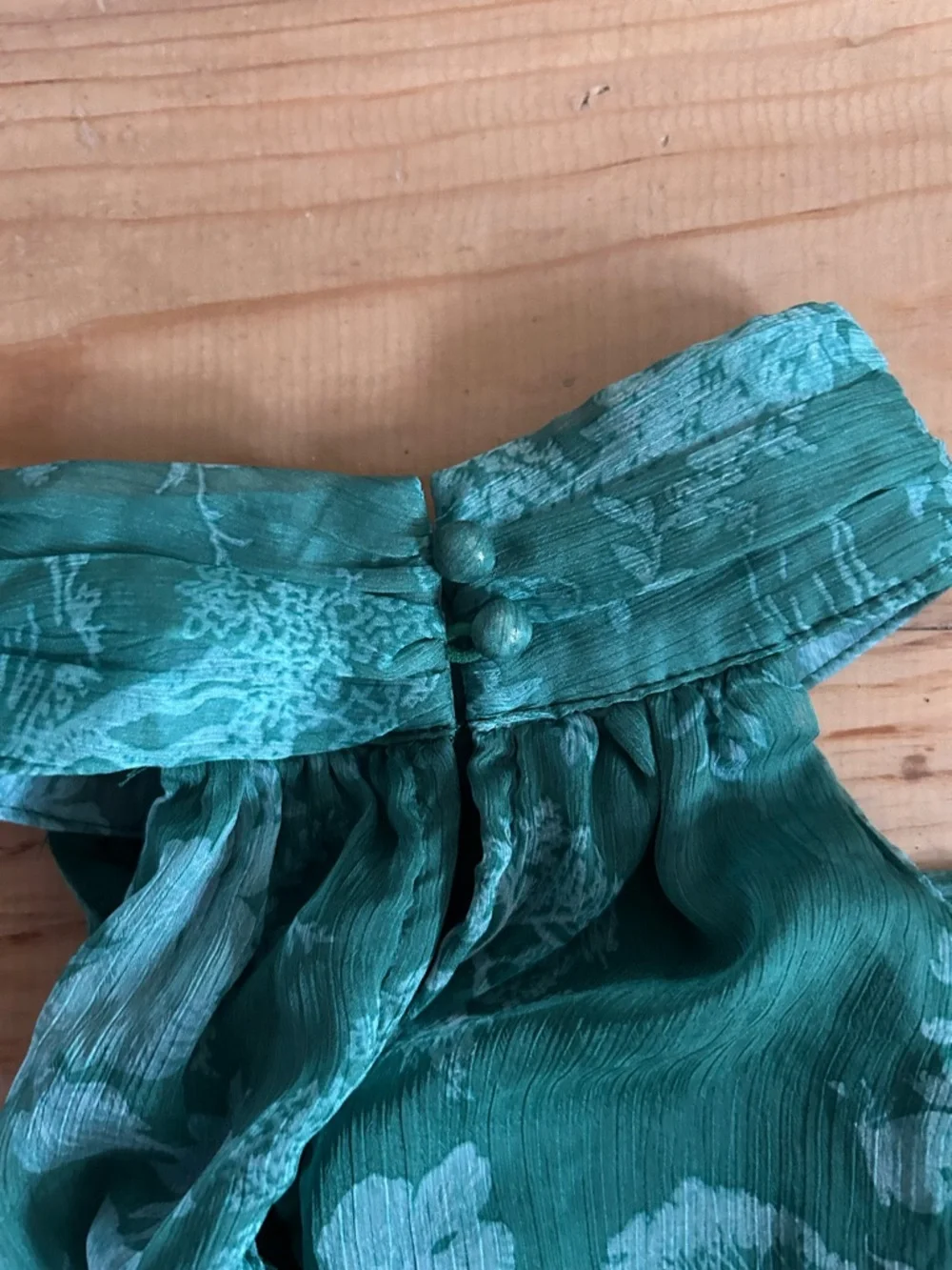 Lulu's Green Floral Halter Midi Dress with Tie Waist - Picture 3 of 3